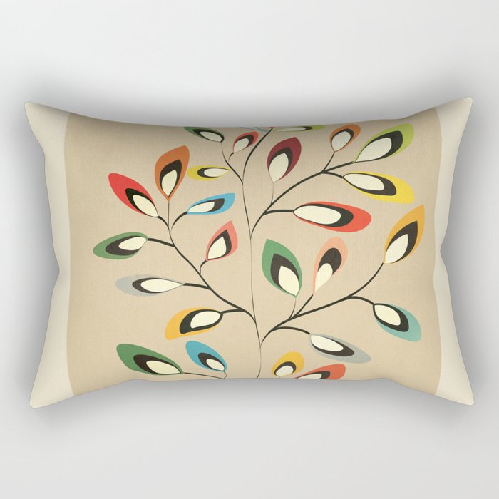 Mid-Century Abstract Branch 02 Rectangular Pillow Gallery Image 1