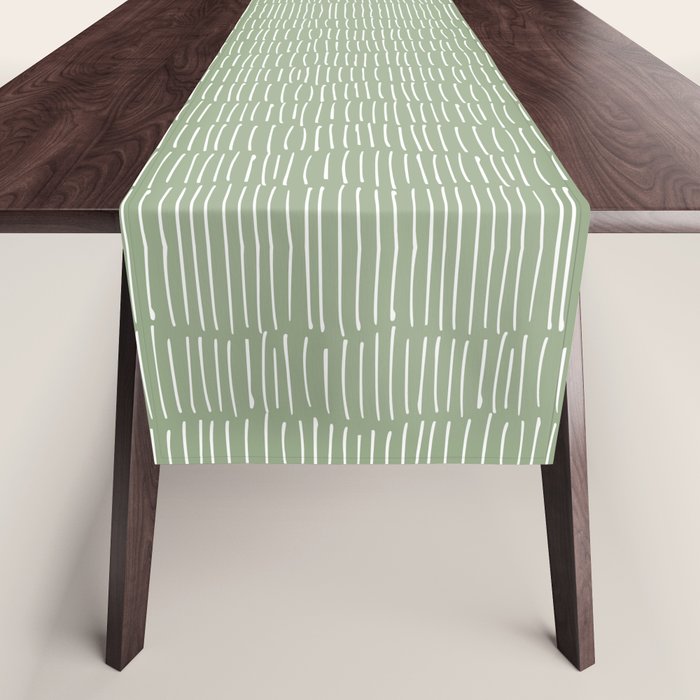 Boho Wall Art, Colour Prints, Sage Green, Line Art Table Runner Gallery Image 1