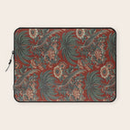 Classic Chinese Chinoiserie Floral Bird Pattern Red Laptop Sleeve Gallery Image 1