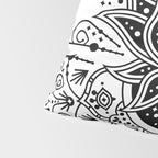 Lotus Blossom Mandala - Black Palette Pillow Sham Gallery Image 4