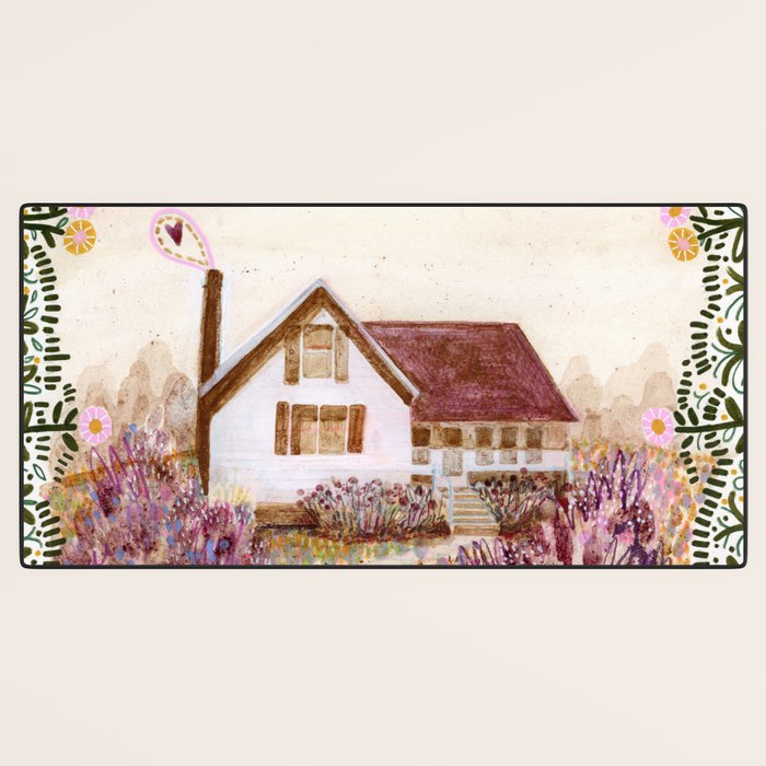 The Old Country Farm in Rustic Brown - Farm House Decor Desk Mat Gallery Image 3
