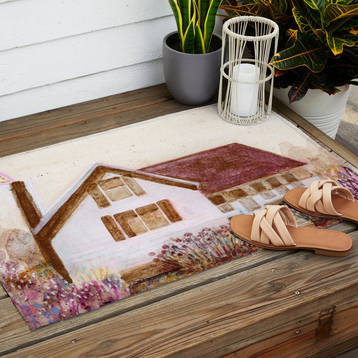 The Old Country Farm in Rustic Brown - Farm House Decor Outdoor Rug Gallery Image 2