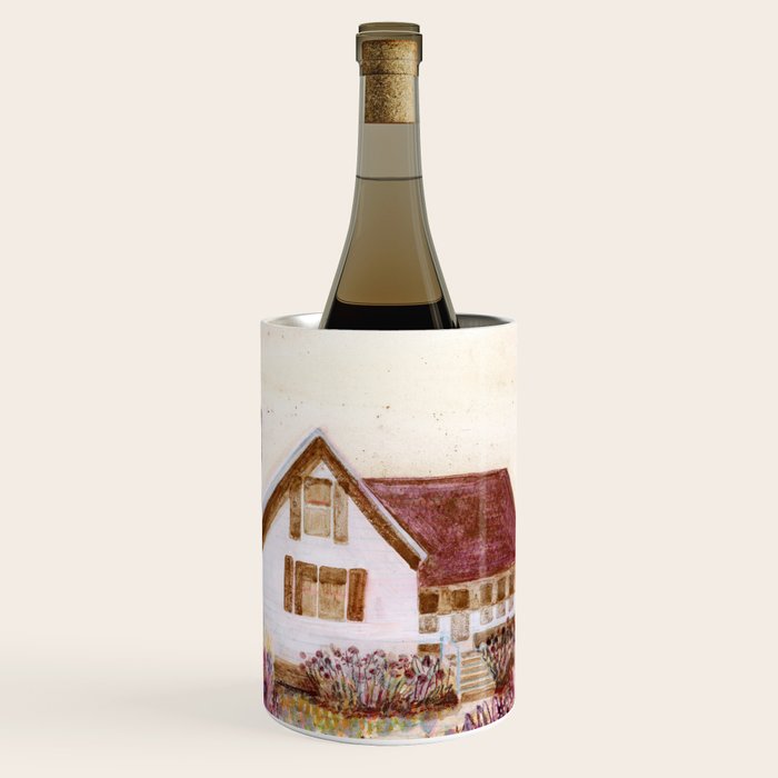 The Old Country Farm in Rustic Brown - Farm House Decor Wine Chiller Gallery Image 1