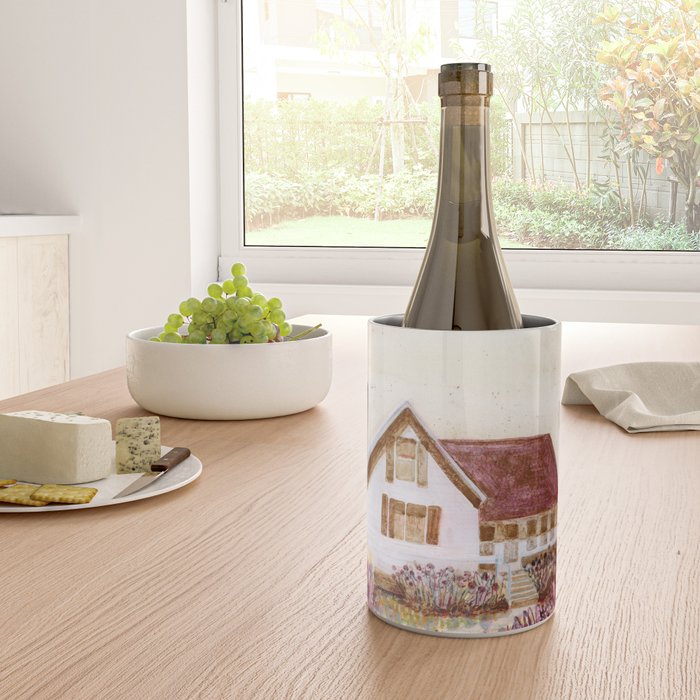 The Old Country Farm in Rustic Brown - Farm House Decor Wine Chiller Gallery Image 4