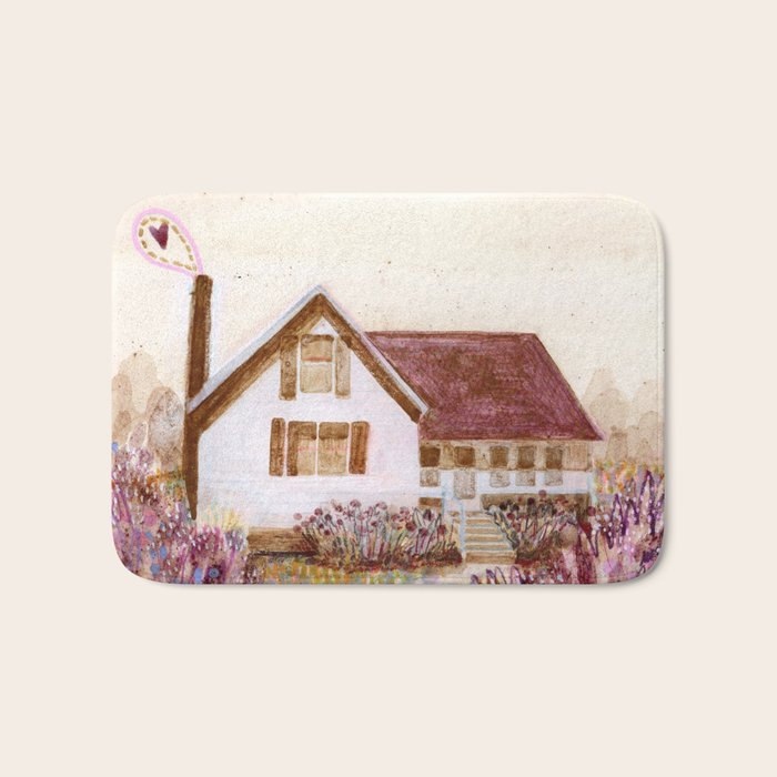 The Old Country Farm in Rustic Brown - Farm House Decor Bath Mat Gallery Image 1