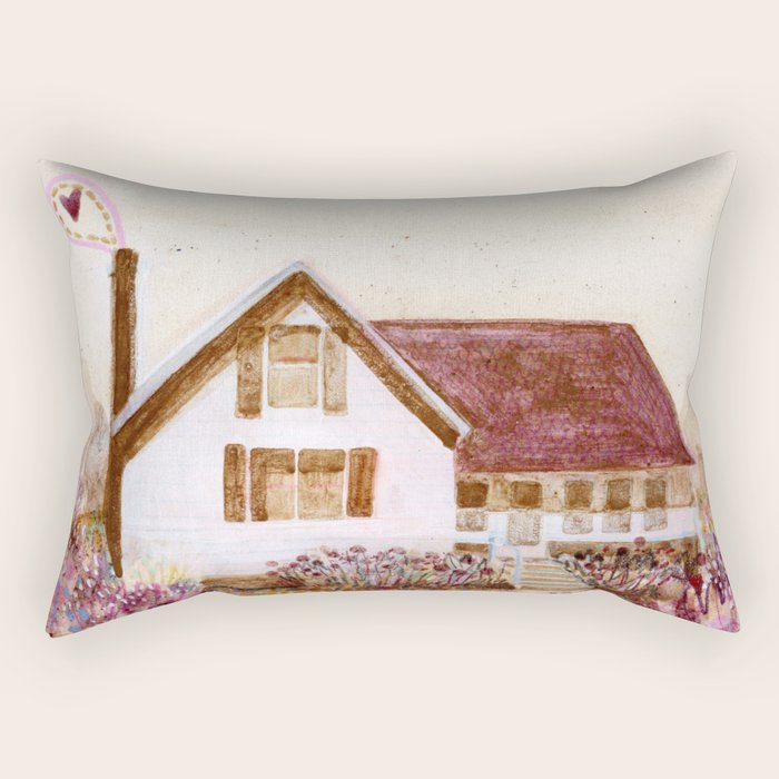 The Old Country Farm in Rustic Brown - Farm House Decor Rectangular Pillow Gallery Image 2