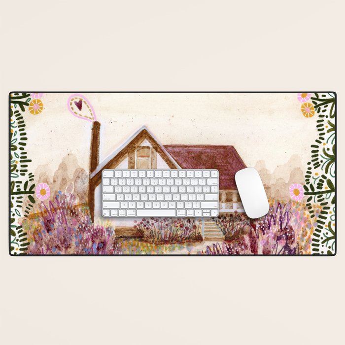 The Old Country Farm in Rustic Brown - Farm House Decor Desk Mat Gallery Image 1