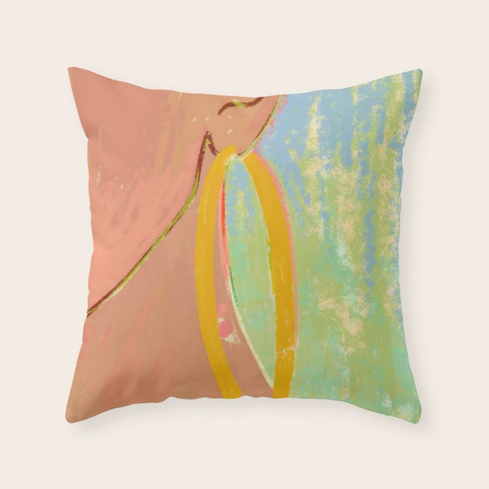 Golden Hoops Throw Pillow Gallery Image 1