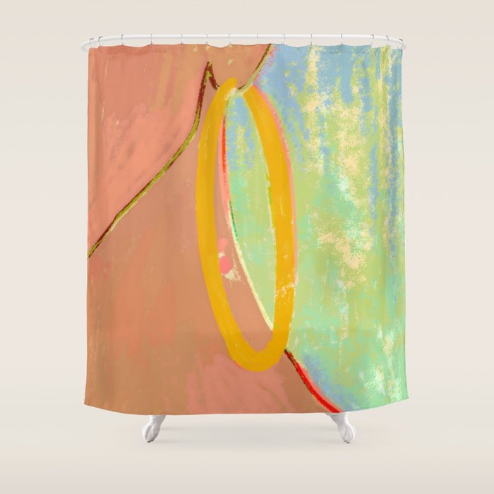 Golden Hoops Shower Curtain Gallery Image 1