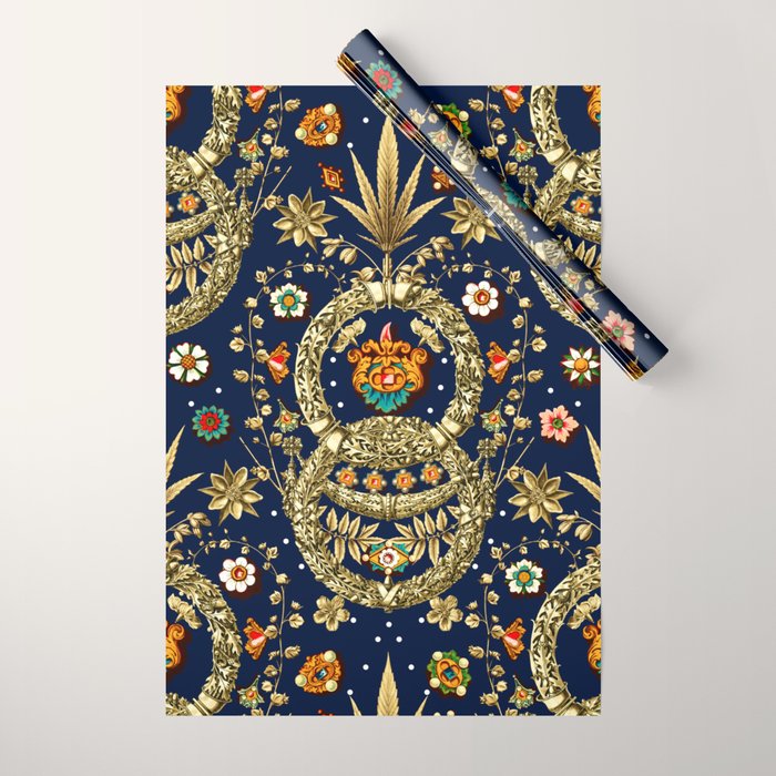 Art Nouveau Floral Pattern Wrapping Paper Gallery Image 1