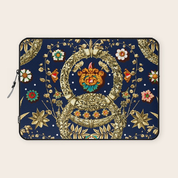 Art Nouveau Floral Pattern Laptop Sleeve Gallery Image 1