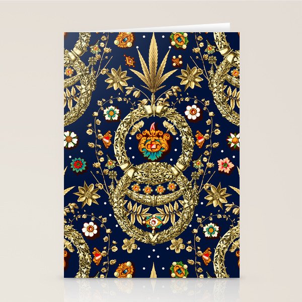 Art Nouveau Floral Pattern Stationery Card Gallery Image 1