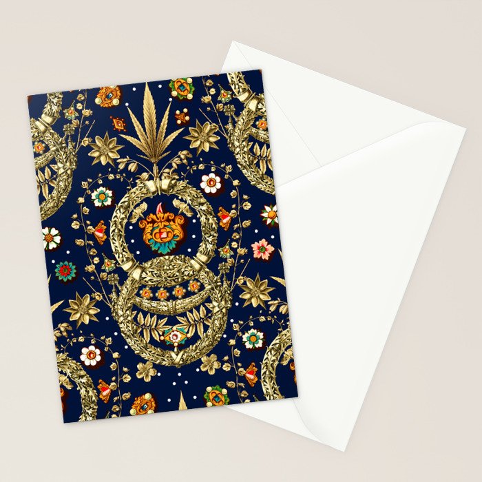Art Nouveau Floral Pattern Stationery Card Gallery Image 2