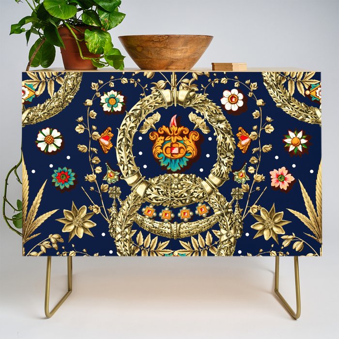 Art Nouveau Floral Pattern Credenza Gallery Image 1
