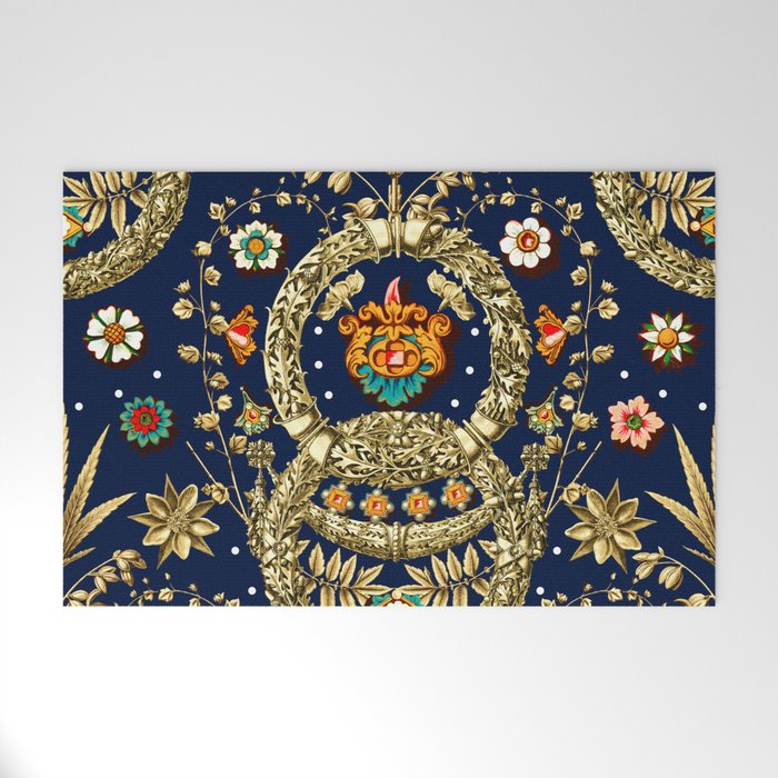 Art Nouveau Floral Pattern Welcome Mat Gallery Image 1