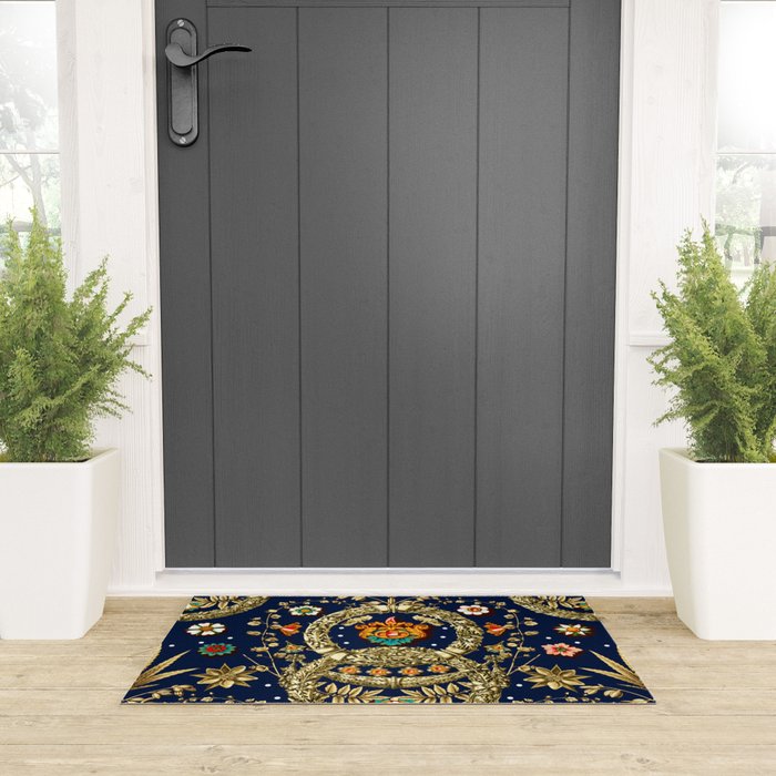 Art Nouveau Floral Pattern Welcome Mat Gallery Image 3