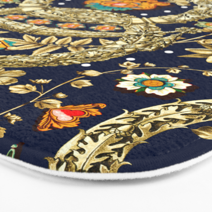 Art Nouveau Floral Pattern Bath Mat Gallery Image 3