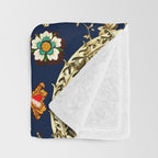 Art Nouveau Floral Pattern Throw Blanket Gallery Image 3