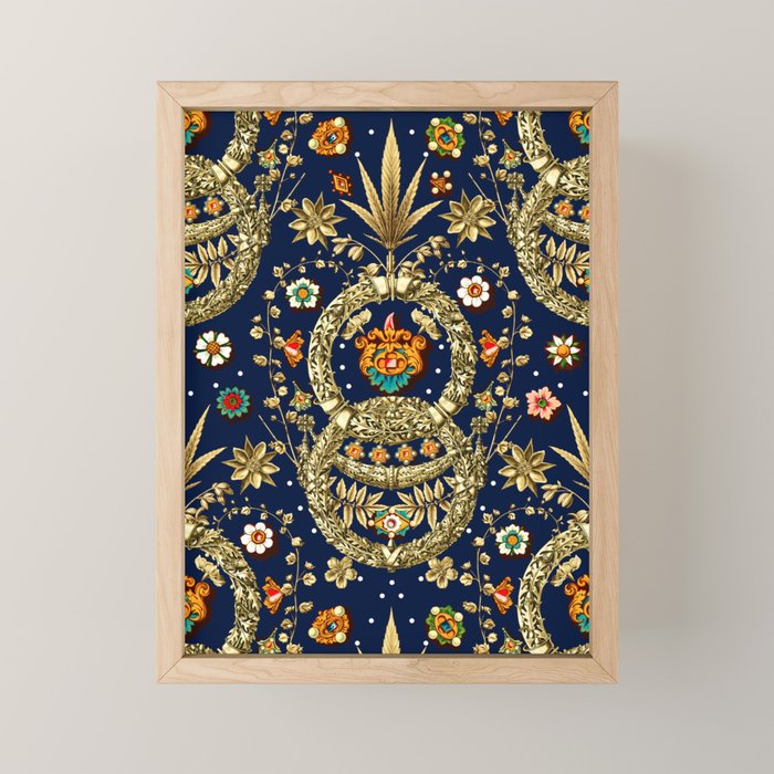 Art Nouveau Floral Pattern Mini Art Print Gallery Image 1