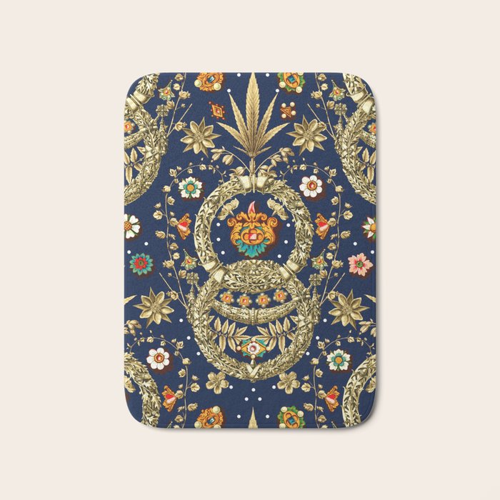 Art Nouveau Floral Pattern Bath Mat Gallery Image 1