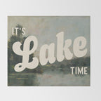 It's Lake Time - Retro Cottage Core Throw Blanket Gallery Image 2