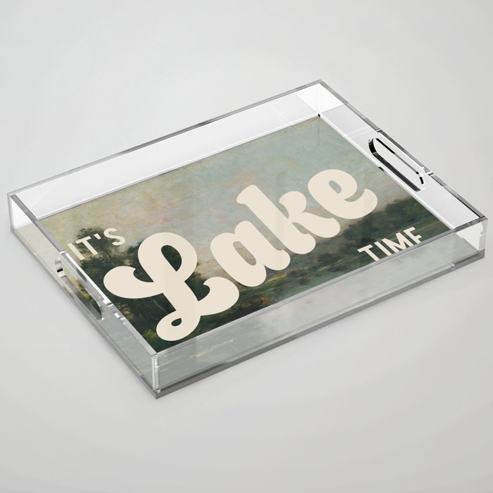 It's Lake Time - Retro Cottage Core Acrylic Tray Gallery Image 1