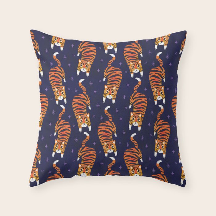 Fierce Tiger  Throw Pillow Gallery Image 6