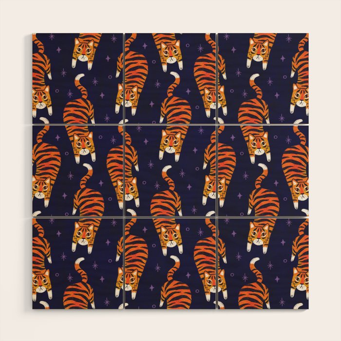 Fierce Tiger  Wood Wall Art Gallery Image 1