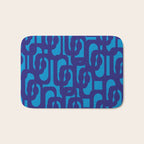 Very Blue Contemporary Mid Century Modern Loops Abstract Pattern Bath Mat Gallery Image 1