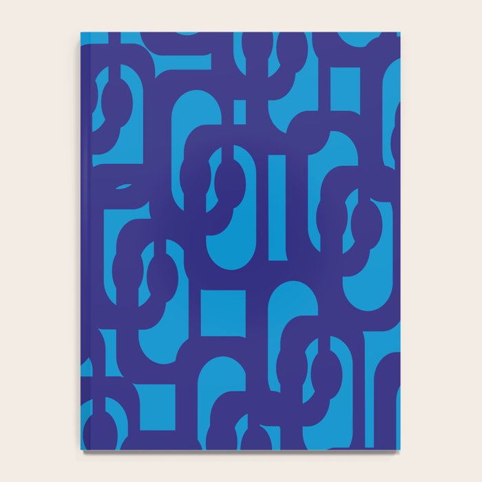 Very Blue Contemporary Mid Century Modern Loops Abstract Pattern Notebook Gallery Image 4