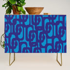 Very Blue Contemporary Mid Century Modern Loops Abstract Pattern Credenza Gallery Image 1