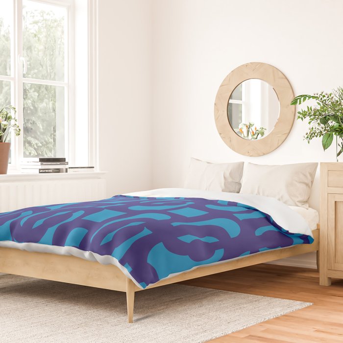 Very Blue Contemporary Mid Century Modern Loops Abstract Pattern Duvet Cover Gallery Image 2