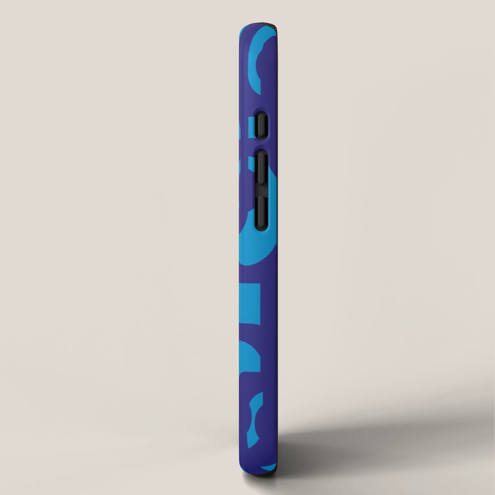 Very Blue Contemporary Mid Century Modern Loops Abstract Pattern iPhone Case Gallery Image 2