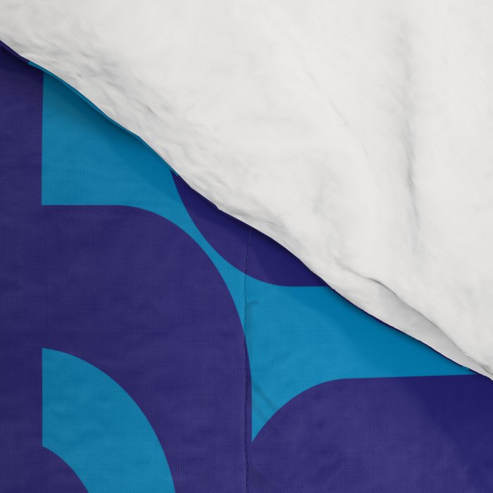 Very Blue Contemporary Mid Century Modern Loops Abstract Pattern Comforter Gallery Image 4