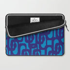 Very Blue Contemporary Mid Century Modern Loops Abstract Pattern Laptop Sleeve Gallery Image 2