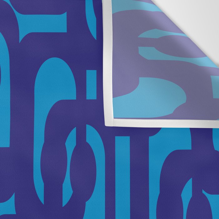 Very Blue Contemporary Mid Century Modern Loops Abstract Pattern Wall Tapestry Gallery Image 3