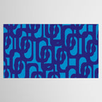 Very Blue Contemporary Mid Century Modern Loops Abstract Pattern Tablecloth Gallery Image 2