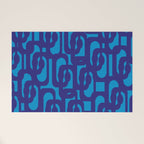 Very Blue Contemporary Mid Century Modern Loops Abstract Pattern Welcome Mat Gallery Image 1
