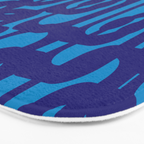 Very Blue Contemporary Mid Century Modern Loops Abstract Pattern Bath Mat Gallery Image 3