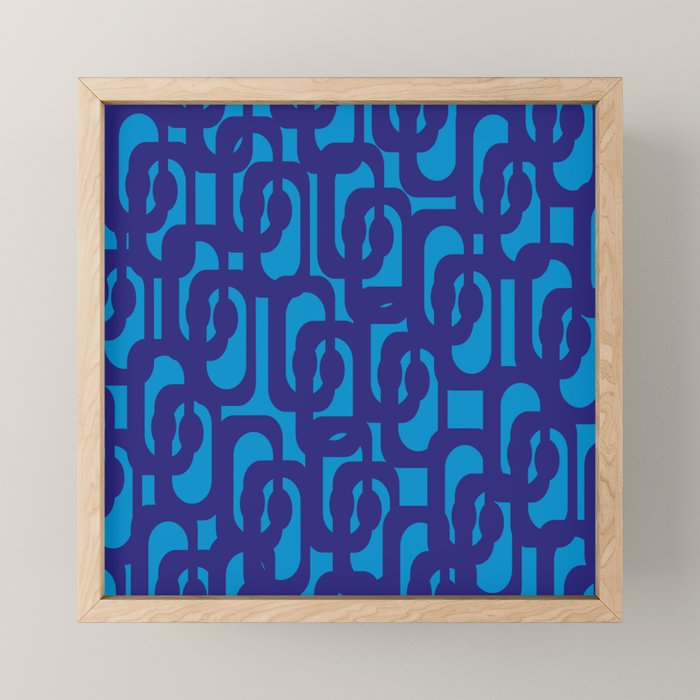 Very Blue Contemporary Mid Century Modern Loops Abstract Pattern Mini Art Print Gallery Image 1
