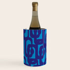 Very Blue Contemporary Mid Century Modern Loops Abstract Pattern Wine Chiller Gallery Image 1