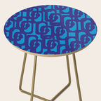 Very Blue Contemporary Mid Century Modern Loops Abstract Pattern Side Table Gallery Image 2
