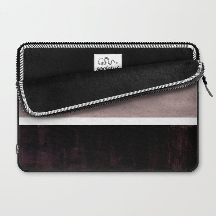 Mid Century Modern Minimalist Art Colorblock Rothko Inspired Squares Grey and Black Simple Abstract Laptop Sleeve Gallery Image 2