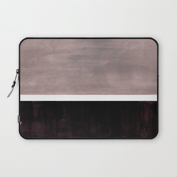 Mid Century Modern Minimalist Art Colorblock Rothko Inspired Squares Grey and Black Simple Abstract Laptop Sleeve Gallery Image 1