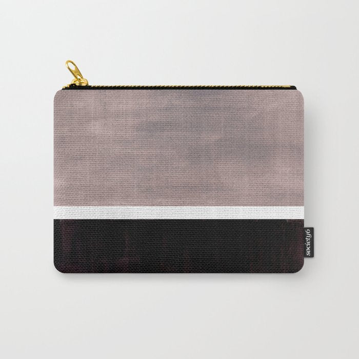 Mid Century Modern Minimalist Art Colorblock Rothko Inspired Squares Grey and Black Simple Abstract Carry All Pouch Gallery Image 1