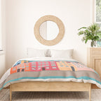 Denmark, Nyhavn, Copenhagen Travel Poster Duvet Cover Gallery Image 3