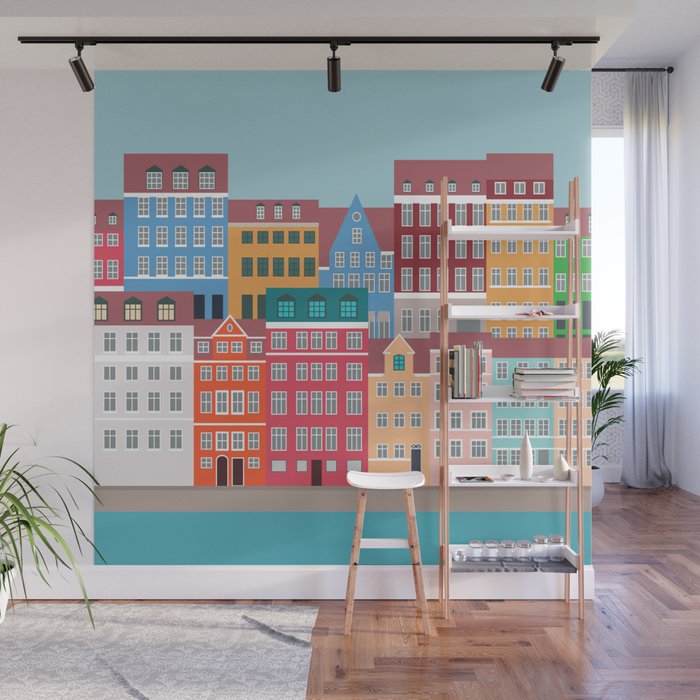 Denmark, Nyhavn, Copenhagen Travel Poster Wall Mural Gallery Image 1