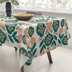 Indian Floral - pink and green  Tablecloth Gallery Image 3