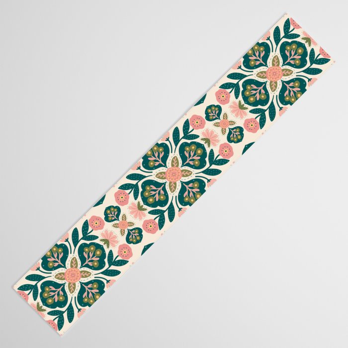 Indian Floral - pink and green  Table Runner Gallery Image 3