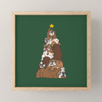Christmas Tree English Bulldog Mini Art Print Gallery Image 1